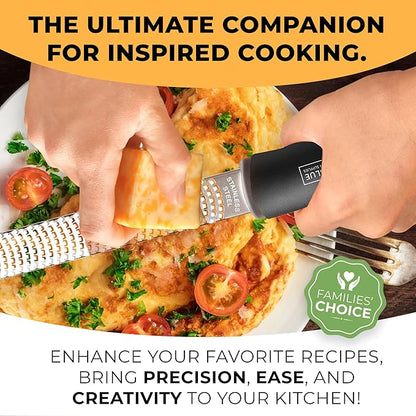 Orblue Lemon Zester & Cheese Grater - Premium Citrus Zester, Kitchen Grater for Parmesan, Chocolate, Fruits, Vegetables, Ginger, Garlic, Nutmeg - Stainless Steel Blades with Protective Cover, Black - Image 9