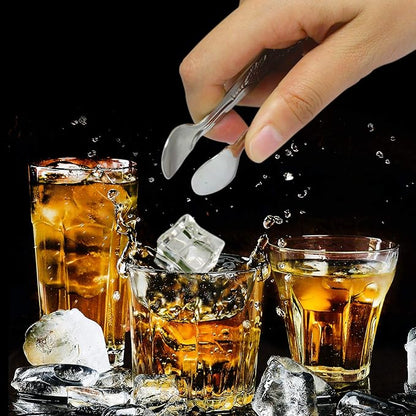 6PCS Mini Serving Tongs, 4Inch Rose Stainless Steel Sugar Cube Tongs, Sliver Small Ice Tong for Tea and Coffee Party, Appetizers, Desserts by Sunenlyst (6PCS Silver) - Image 3