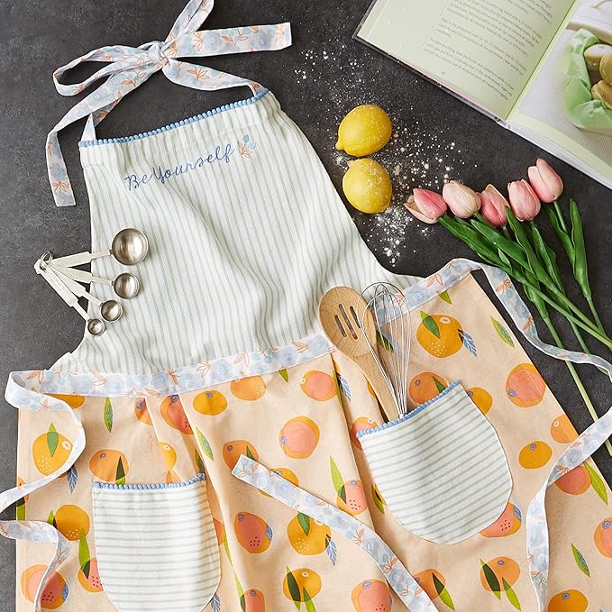 DII Women's Spring & Summer Apron Collection Adjustable, Two Large Pockets & Extra Long Ties, One Size Fits Most