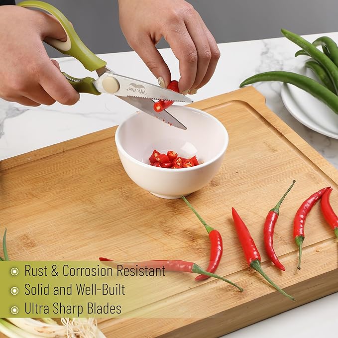 Mr. Pen- All Purpose Kitchen Shears with Protective Sheath, 2 pcs, 8 Inch, Dishwasher Safe, Stainless Steel Food Scissors with Micro-Serrated Blades, Soft Grip, Durable Utility Kitchen Shears - Image 4