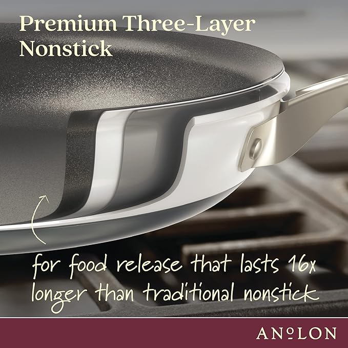 Anolon Achieve Hard Anodized Nonstick Frying Pan/Skillet, 10 Inch, Cream