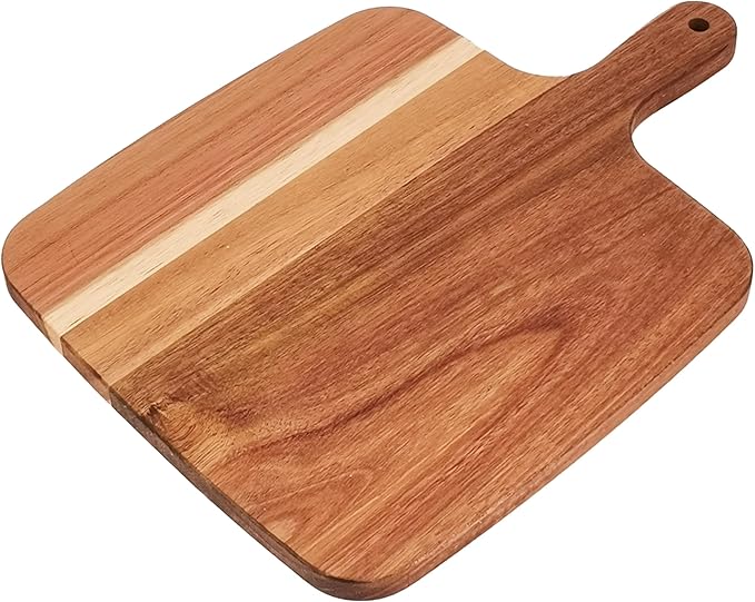 ZeQi Acacia Wood Cutting Board with Handle 14''X10'' / Charcuterie Board/Serving Board/Cheese, Bread, Vegetables & Fruits Serving Board - Image 8