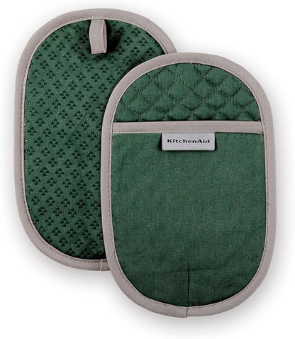 KitchenAid Asteroid Pot Holder 2-Pack Set, Pebbled Palm Green, 6.5"x10" by KitchenAid