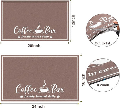 CooRug Absorbent Coffee Mat, Fashion Dish Drying Mat for Kitchen Counter Coffee Bar Accessories Espresso Machine Dish Rack 12" x 20" Brown - Image 6