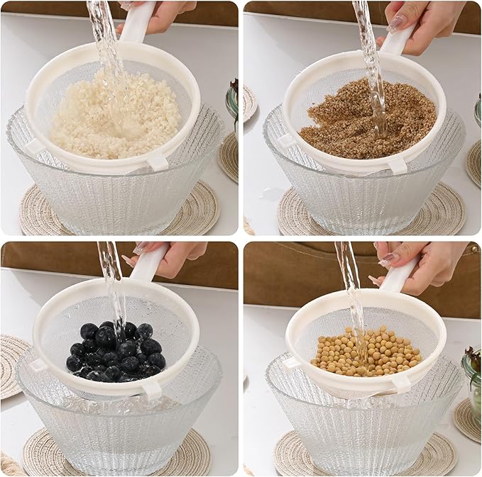Kefir Strainer Set, 3-Size Plastic Non-Metal Sieve with Fine Mesh for Kefir Grains, Milk Kefir, Water Kefir & Kombucha & Quinoa - Durable, Food Grade & Easy Clean - Image 7
