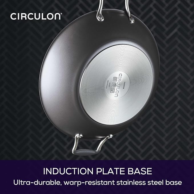 Circulon A1 Series w/ScratchDefense Nonstick Induction Wok with Lid, 14-Inch, Wok Pan with Lid, Graphite - Image 7