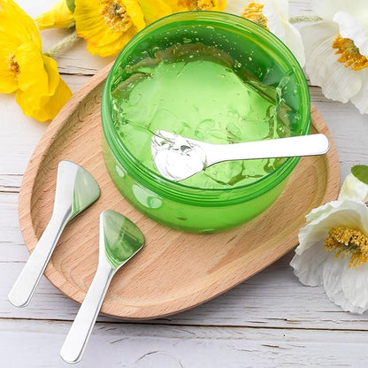 Pndeyo 3pcs Mini Stainless Steel Makeup Spatula, Reusable Cosmetic Cream Spatulas Spoon, Skincare Scoop Applicator Facial Massage Beauty Tools for Mixing and Sampling Face Eye Cream- 3.17"×0.98"