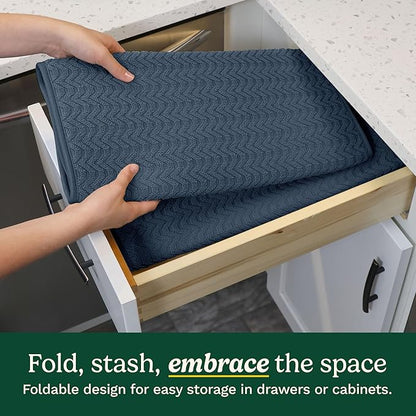 Cuisinart Dish Drying Mats for Kitchen Counter - (2) 18" x 24" Ultra Absorbent Dish Drying Mat XL - Foldable, Machine Washable, Fast Drying Dish Mat (Geostripe) - Image 4
