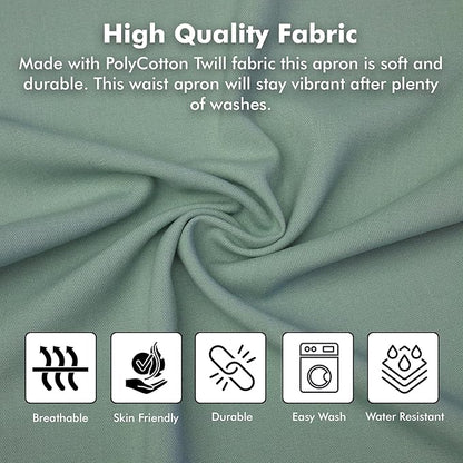 Dreamology Waist Apron with Pockets,Aprons for Waitress and Waiter,Server Apron Women, Aprons with 3 Pockets,Waist Apron,Apron for servers,Water Resistant Aprons for Cooking,Gardening etc (3 Pack)