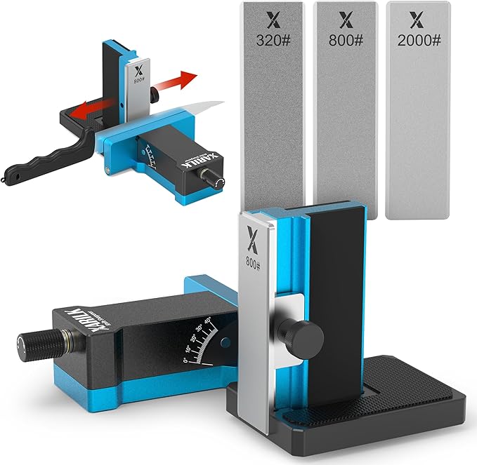 Upgraded Rolling Knife Sharpener Kit – Adjustable 10 – 40°, Removable Diamond Stones (320#, 800#, 2000#), Compact & Portable – Premium Knife Sharpening System for Kitchen & Outdoor Use by XARILK_OFFICIAL