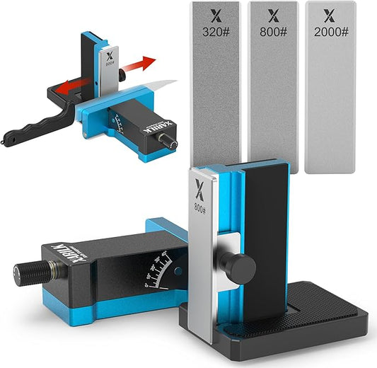 Upgraded Rolling Knife Sharpener Kit – Adjustable 10 – 40°, Removable Diamond Stones (320#, 800#, 2000#), Compact & Portable – Premium Knife Sharpening System for Kitchen & Outdoor Use by XARILK_OFFICIAL