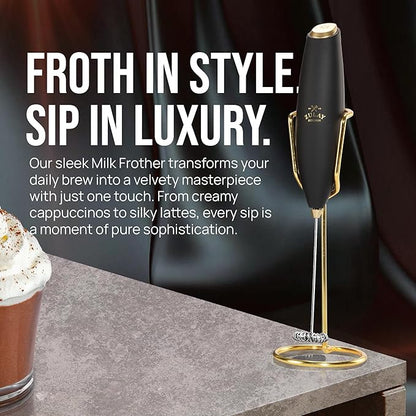 Zulay Kitchen Executive Series Luxury Gift Milk Frother with 4 Duracell Batteries – Handheld Electric Foam Maker for Coffee, Lattes & Hot Chocolate – Deluxe Finish, Ultimate Gift for Coffee Lovers - Image 5