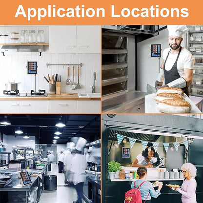 Precision Kitchen Timers for Cooking – 4 Channel Commercial Kitchen Timer Restaurant Kitchen Supplies – Stainless Steel Digital LED Chef Cooking Timer – Reminder Function, Loud Alarm, Black - Image 6