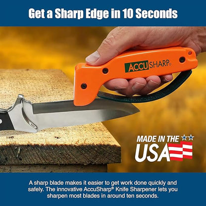 AccuSharp Knife Sharpener, Ergonomic Comfortable Handle, Compact & Easy to Use, Restore and Hone Straight & Serrated Knives, Blaze Orange - Image 7