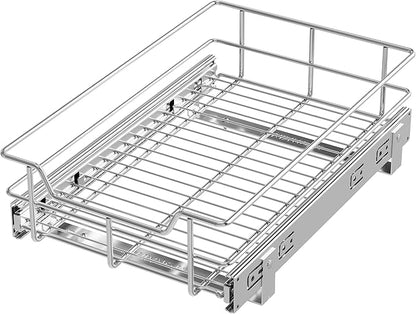 Pull Out Cabinet Organizer 11" W X 17" D, Slide Out Drawers For Kitchen Organizers and Storage, Pull Out Drawers For Cabinets Capacity Heavy Duty Caddy, Cabinet Shelves Chrome-Plated, Bathroom Pantry by STORKING