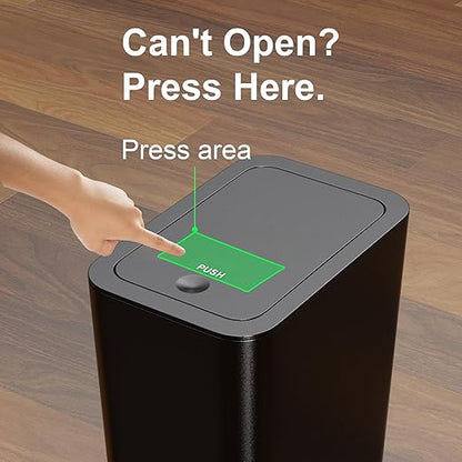 N. NETDOT Bathroom Trash Can with Lid 3 Pack Set, 2 Packs 4 Gal Slim Kitchen Trash Bin and 1 Pack 2.6Gal Garbage Can, Small Trash Can/Trash Bin/Waste Basket for Bedroom (Black, Pack of 3) - Image 9