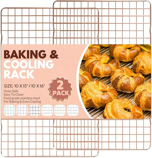 2 PCS Cooling Racks for Cooking and Baking, 15x10 Inches Stainless Steel Cooling Rack, Sheet Pan with Wire Rack for Baking Sheet, Bacon Rack Oven Safe Fits Jelly Roll Sheet Pan by Unknown