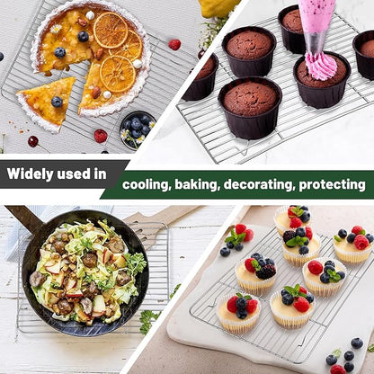 TeamFar Cooling Rack, 15.3” x 11.1” Stainless Steel Wire Baking Rack for Cooking Roasting Grilling, Fit for Oven Pan, Oven & Dishwasher Safe, Non-toxic & Heavy-Duty, 2PCS - Image 7