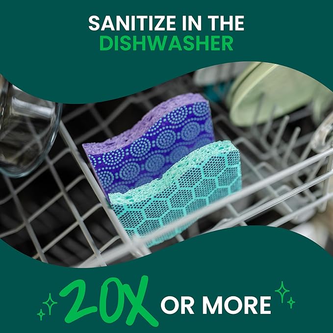 Scotch-Brite Odor Resist Heavy Duty Scrub Sponge,Dishwasher-Safe Kitchen sponges for Serious Scrubbing,Multipurpose Dish Sponge for Stuck-On Messes,6 Scrubbing Sponges,(Pack of 4) - Image 8