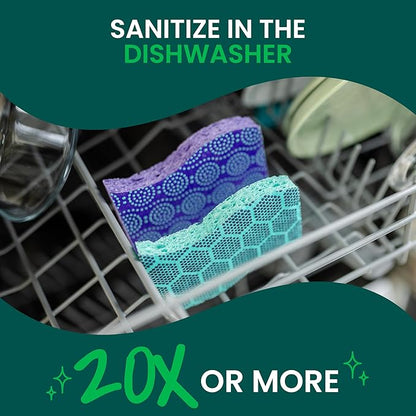Scotch-Brite Odor Resist Heavy Duty Scrub Sponge,Dishwasher-Safe Kitchen sponges for Serious Scrubbing,Multipurpose Dish Sponge for Stuck-On Messes,6 Scrubbing Sponges,(Pack of 4) - Image 8