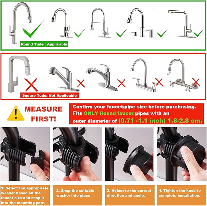 Sink Organizer Rack for Kitchen and Bathroom, 2025 New Stainless Steel Detachable Hanging Faucet Drain Rack with Drip Tray Faucet Sponge Holder for Bathroom, Scrubbers, Soap (Black, Left) - Image 4