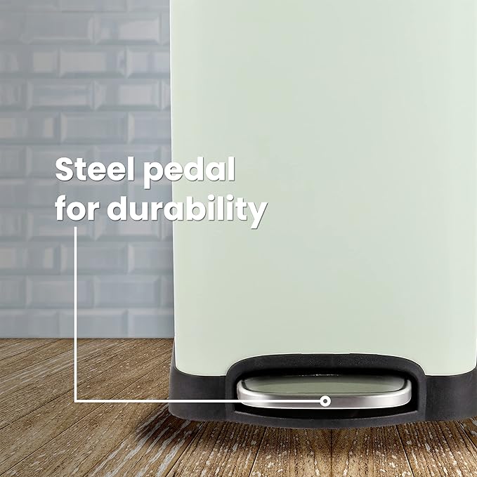 happimess HPM1007E Betty Retro 8-Gallon Step-Open Trash Can with Soft-Close Lid, Fingerprint Resistant, Modern, Minimalistic for Home, Kitchen, Laundry Room, Office, Bedroom, Bathroom, Mint Green - Image 7