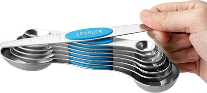 Spring Chef Stainless Steel Magnetic Measuring Spoons Set of 8 with Leveler, Nesting Teaspoon & Tablespoon Measuring Spoons for Dry and Liquid Ingredients, Kitchen Gadgets for Baking & Cooking - Teal - Image 8
