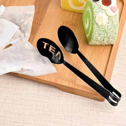 4Pcs Gray Tea Bag Squeezer, Stainless Steel Clip On Strainer, Tea Spoon Tongs For Loose Tea Ice Sugar Cubes, Tea Bag Holder Tea Accessories For Tea Drinkers