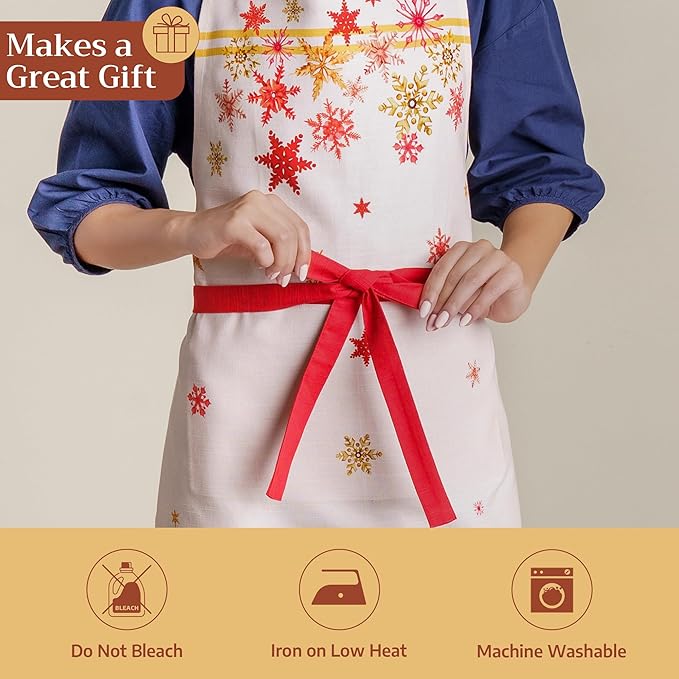 Maison d' Hermine 100% Cotton Apron for women with Pocket Kitchen Chef Apron for Men Cooking Mothers Day Gifts