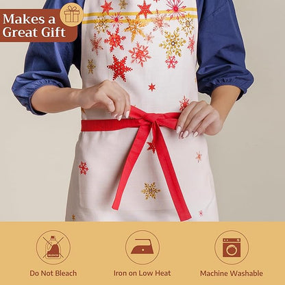 Maison d' Hermine 100% Cotton Apron for women with Pocket Kitchen Chef Apron for Men Cooking Mothers Day Gifts
