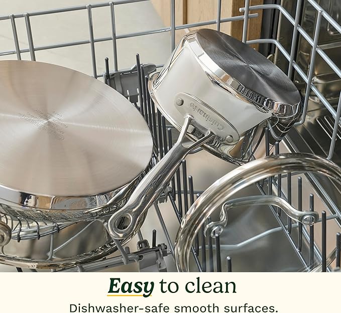 Cuisinart Chef’s Classic 11-Piece Stainless Steel Pots and Pans Set, Cookware Set Compatible with Induction, Electric, Gas Cooktops, Aluminum Core for Even Heat, Cool Grip Handles, Dishwasher Safe - Image 5