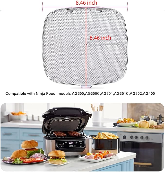 2 Pack Replacement Stainless Steel Splatter Shield for Ninja Foodi AG300,AG301C Air Fryer Replacement Part