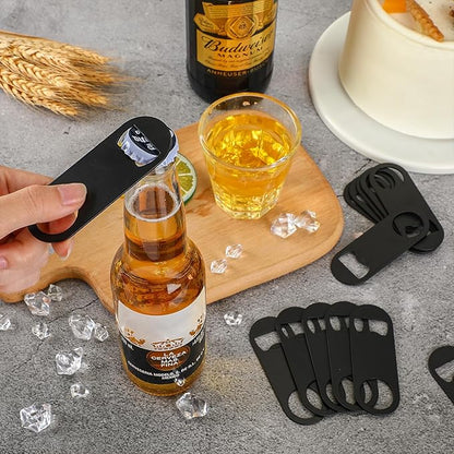 Remerry Bottle Openers Stainless Steel Flat Bottle Opener Bulk 3.4 x 1.3 Inches Bartender Beer Key Soda Can Mini Speed for Kitchen, Bar or Restaurant (Black,100 Pcs) - Image 6
