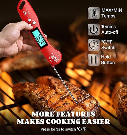 DOQAUS Digital Meat Thermometer, 2 Pack Instant Read Food Thermometer for Cooking, Kitchen Probe with Backlit & Reversible Display, Cooking Temperature for Turkey, Bread, Baking, Sourdough - Image 5