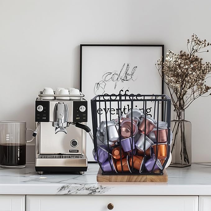 BYTEAIDREX Extra-Large Coffee Pod Holder,K Cup Holders for Counter Small Space,K Cup Storage,Coffee Pod Basket,Coffee Station Organizer, Bar Accessories. - Image 4