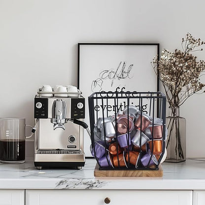 BYTEAIDREX Extra-Large Coffee Pod Holder,K Cup Holders for Counter Small Space,K Cup Storage,Coffee Pod Basket,Coffee Station Organizer, Bar Accessories. - Image 4