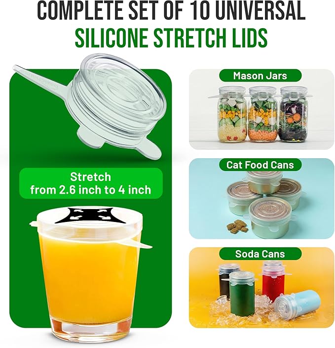 Reusable Silicone Can Lids – 2.6 Inch Can Covers for Dog & Cat Food – Universal Fit - Airtight Stretch Lids for Pet Food Cans, BPA-Free, Dishwasher Safe – 10 Pack - Image 3