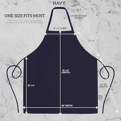 GREEN LIFESTYLE 12 Pack Professional Chef Apron – Grilling Aprons for Men, Waterproof Cooking Apron for BBQ, Work or Restaurant Use, Kitchen Aprons for Women – Navy, No Pockets - Image 2