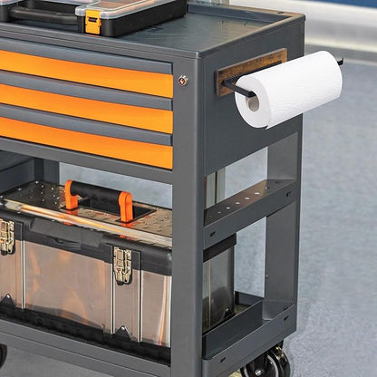 Magnetic Paper Towel Holder,Wood Farmhouse Heavy Duty Strong Magnet Backing for Toolbox,Grill,Microwave,Fridge,Garage - Fit for Large Size of Paper Towel Roll