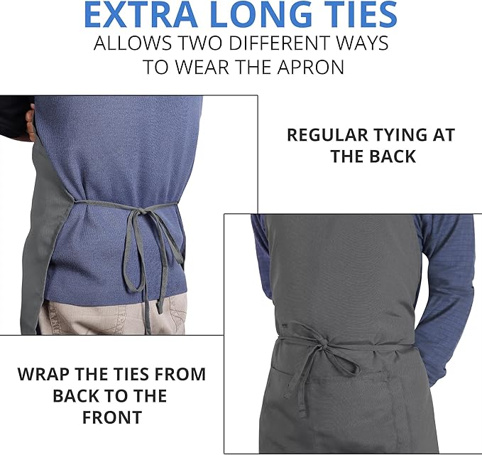 Utopia Kitchen 2 Pack Bib Apron, Adjustable with 2 Pockets, Water and Oil Resistant, Cooking Kitchen Chef Apron for Women Men - Image 6