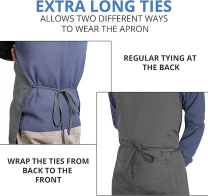 Utopia Kitchen 2 Pack Bib Apron, Adjustable with 2 Pockets, Water and Oil Resistant, Cooking Kitchen Chef Apron for Women Men - Image 6
