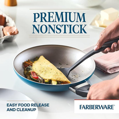 Farberware 20361 Dishwasher Safe Nonstick Cookware Set / Pots and Pans Set - 15 Piece, Blue - Image 3