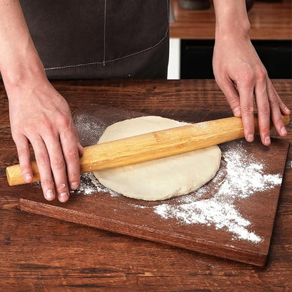 Classic French Rolling Pins Bamboo Wooden Rolling Pin for Baking Pizza Dough Pie Cookie, 18-Inch - Image 3
