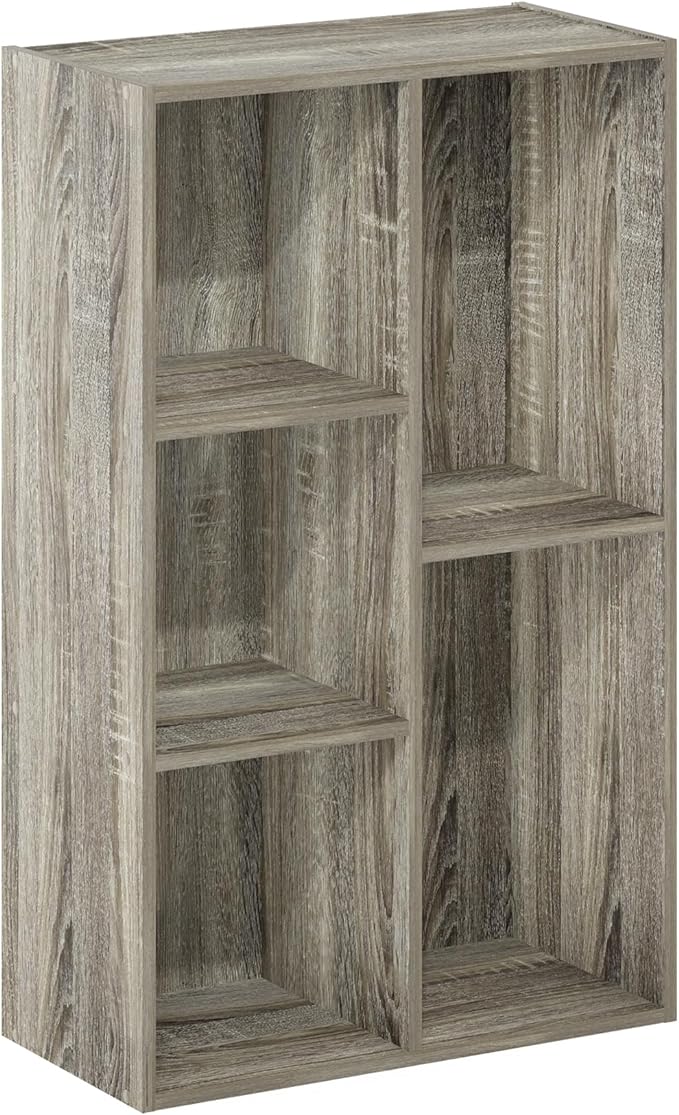 Furinno LUDER Book Shelf, 5-Cube Bookshelf, Reversible Bookcase, 9.4 x 19.5 x 31.5, Easy Assembly, for Living Room, Bedroom, Home Office, French Oak - Image 6