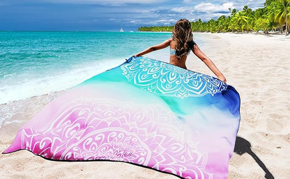 HIHOHO Beach Blanket Waterproof Sandproof Extra Large Beach Mat 79" X 83"/120"x108"for 1-8 Adults Quick Drying Durable Outdoor Picnic Mat for Beach Travel Camping Hiking
