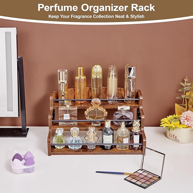 Aminigram Wood Spice Rack Organizer for Cabinet, 3 Tier Spice Shelf Storage, Kitchen Seasoning Organizer for Spice Bottles, Jars, Seasonings, Baking Supplies - Image 5