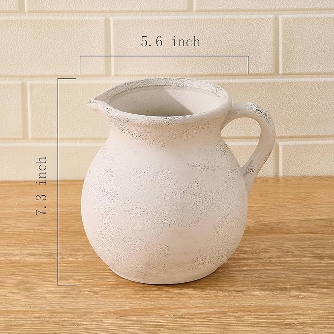MIYUKI Rustic Kitchen Utensil Holder - 7.6 Inch Ceramic Utensil Crock for Countertop, Vintage Kitchen Counter Decor - Image 3