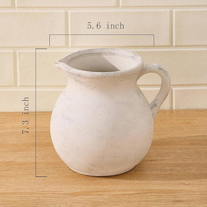 MIYUKI Rustic Kitchen Utensil Holder - 7.6 Inch Ceramic Utensil Crock for Countertop, Vintage Kitchen Counter Decor - Image 3