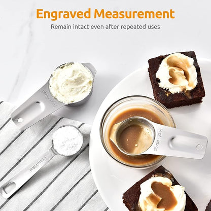 U-Taste Measuring Cups and Spoons Set of 15 : 7 Measuring Cups and 7 Measuring Spoons with 2 D-Rings and 1 Professional Magnetic Measurement Conversion Chart - Image 4
