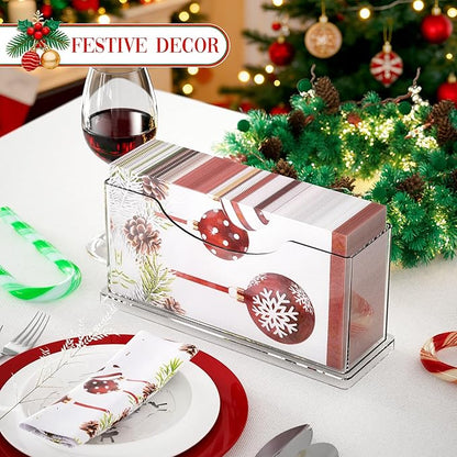Guest Towel Napkin Holder Bathroom - Clear Waterproof Vertical Disposable Paper Napkins Hand Towel Holder Tray for Kitchen Dining Table Home Hotel Office Decorative